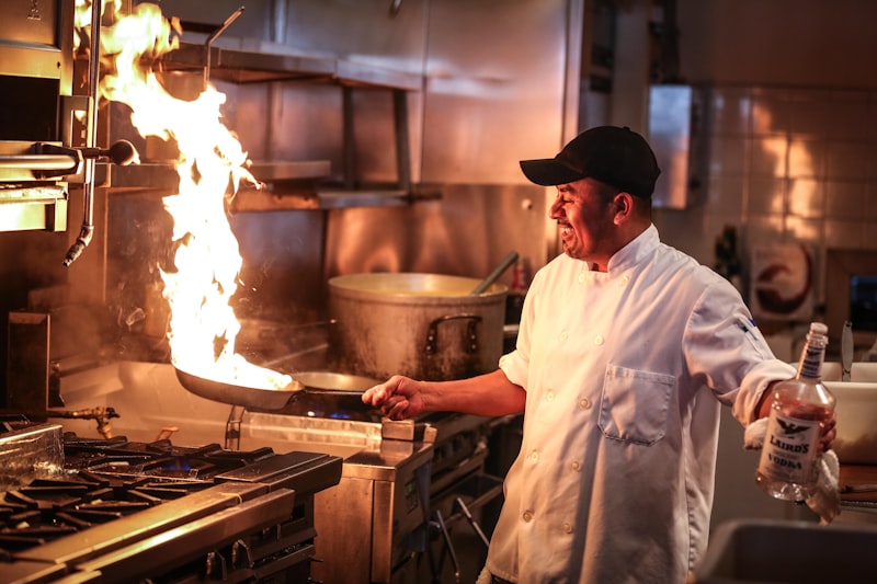 Master Chef Preparing Dish